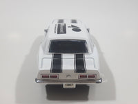 Sunnyside Superior 1967 Camaro Russound White 1/34 Scale Pullback Motorized Friction Die Cast Toy Car Vehicle with Opening Doors and Hood