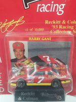 1993 Racing Champions API Black Flag Racing Limited Edition Reckitt & Colman Inc '93 Racing Tour Collectors Series NASCAR #7 Harry Grant Red and Yellow Die Cast Toy Race Car Vehicle with Trading Card 1 of 15,000 New in Package