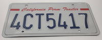 California Perm Trailer White with Dark Blue Letters Vehicle License Plate 4CT5417