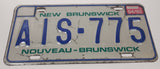 1992 New Brunswick Nouveau-Brunswick White with Blue Letters Vehicle License Plate AIS 775