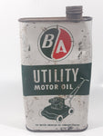 Vintage BA British American Oil Company Limited Utility Outboard 1 Imperial Quart Motor Oil Metal Can