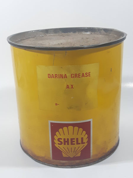 Vintage Shell Darina Grease AX 5LB Metal Can 6 3/8" Tall FULL Still Sealed Never Opened