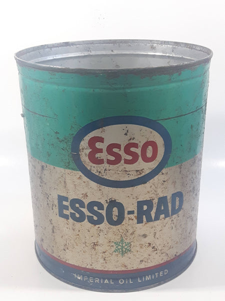 Rare Vintage 1950s Imperial Oil Limited Esso Teal Esso-Rad Radiator Coolant Anti-Freeze 8 1/8" Tall Metal Can