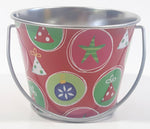 Christmas Themed Metal Miniature Bucket Pail Small 2 1/2" Tall