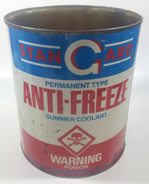 Vintage StanGard Permanent Type Anti-Freeze Summer Coolant One Imperial Gallon 4.546L Metal Can No Lid Montreal