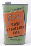 Vintage Winnipeg Linseed Oil Mills Pure Raw Linseed Oil "A Quality Product" 2 Lbs. 4 Oz. Metal Can Winnipeg, Manitoba