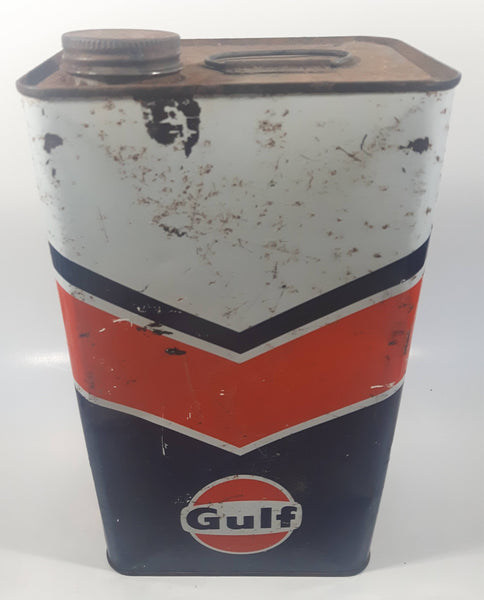 Vintage Gulf Oil Canada Limited Motor Oil One Imperial Gallon Metal Can