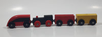 Set of 4 Magnetic Wood Train Car and Locomotive Toys 2 1/2" to 2 3/4"