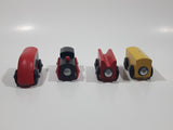 Set of 4 Magnetic Wood Train Car and Locomotive Toys 2 1/2" to 2 3/4"