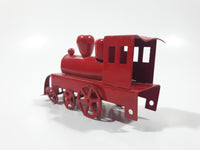 Train Locomotive Red Tin Metal Toy 3 1/2" Long Missing Rear Wheels