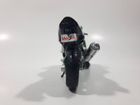 Maisto Kawasaki ZX SR Motor Cycle Green Die Cast Toy Car Vehicle Twisted Front Wheel Support 4 3/4" Long
