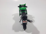 Maisto Kawasaki ZX SR Motor Cycle Green Die Cast Toy Car Vehicle Twisted Front Wheel Support 4 3/4" Long