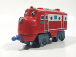 2010 Ludorum Learning Curve Chuggington Train Locomotive Wilson Red Plastic Die Cast Toy Vehicle 5 1/4" Long