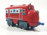 2010 Ludorum Learning Curve Chuggington Train Locomotive Wilson Red Plastic Die Cast Toy Vehicle 5 1/4" Long