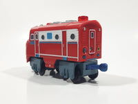 2010 Ludorum Learning Curve Chuggington Train Locomotive Wilson Red Plastic Die Cast Toy Vehicle 5 1/4" Long