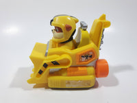 Spin Master Paw Patrol Rubble Character Bulldozer Yellow and Orange Plastic Die Cast Toy Car Vehicle 3 5/8" Long