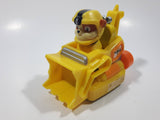 Spin Master Paw Patrol Rubble Character Bulldozer Yellow and Orange Plastic Die Cast Toy Car Vehicle 3 5/8" Long