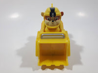 Spin Master Paw Patrol Rubble Character Bulldozer Yellow and Orange Plastic Die Cast Toy Car Vehicle 3 5/8" Long