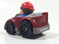 2018 Mattel Fisher Price Little People Red Cap Mustache Man in Dark Red Burgundy Plastic Toy Car Vehicle