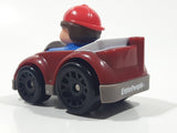 2018 Mattel Fisher Price Little People Red Cap Mustache Man in Dark Red Burgundy Plastic Toy Car Vehicle