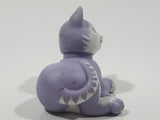 Rare Very Hard To Find 1991 Hasbro Inc Kitty Surprise Funtime Babies Light Purple and White Cat 3 1/2" Long Plastic Toy Figure with Magnetic Paw