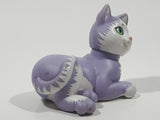 Rare Very Hard To Find 1991 Hasbro Inc Kitty Surprise Funtime Babies Light Purple and White Cat 3 1/2" Long Plastic Toy Figure with Magnetic Paw