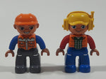 Lego Duplo 47394 Construction Worker Characters Orange Vests Yellow and Orange Helmets 2 1/2" Tall Plastic Toy Figures Set of 2