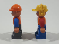 Lego Duplo 47394 Construction Worker Characters Orange Vests Yellow and Orange Helmets 2 1/2" Tall Plastic Toy Figures Set of 2