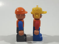 Lego Duplo 47394 Construction Worker Characters Orange Vests Yellow and Orange Helmets 2 1/2" Tall Plastic Toy Figures Set of 2