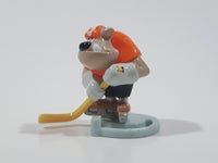 2008 Kinder Surprise Animals Bulldog Hockey Player MPG NV014 1 1/2" Tall Plastic Toy Figure