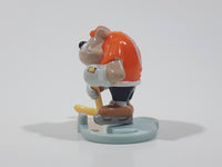 2008 Kinder Surprise Animals Bulldog Hockey Player MPG NV014 1 1/2" Tall Plastic Toy Figure