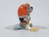 2008 Kinder Surprise Animals Bulldog Hockey Player MPG NV014 1 1/2" Tall Plastic Toy Figure