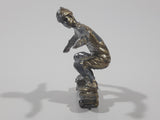 2011 NE-Rom Inc Miniature Silver Skateboarder 1 1/2" Tall Plastic Toy Figure