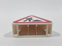 Lego Duplo 42025 White Triangle Shaped Road Construction Warning Sign with Man Using Shovel On A Pile