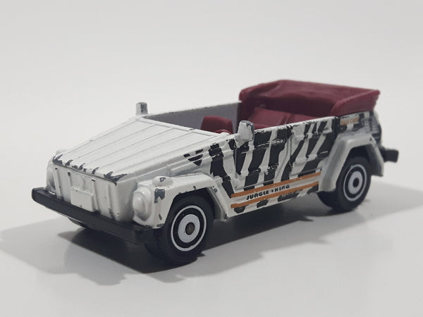 2011 Matchbox Jungle Explorers Volkswagen Type 181 (1974) White Black Zebra Pattern Die Cast Toy Car Vehicle Missing Windshield