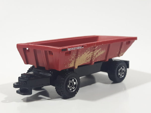 2017 Matchbox Work Horses Farm Trailer Red Die Cast Toy Car Vehicle Missing the side boards