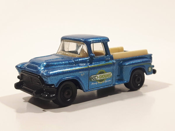 2011 Matchbox Farm Rigs 1957 GMC Stepside Truck Metalflake Blue Die Cast Toy Car Vehicle