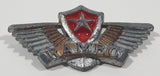 Small Die Cast Metal Rambo Wings Badge Name Plate 3/4" x 1 5/8"