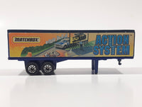 1995 Matchbox Super Rigs Action System Articulated Trailer Dark Blue Die Cast Toy Car Vehicle