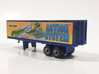 1995 Matchbox Super Rigs Action System Articulated Trailer Dark Blue Die Cast Toy Car Vehicle