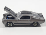 Greenlight Hollywood Gone In Sixty Seconds Movie Film '67 Ford Mustang Eleanor Metallic Grey Silver with Black Stripes Die Cast Toy Car Vehicle with Opening Hood