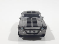 Greenlight Hollywood Gone In Sixty Seconds Movie Film '67 Ford Mustang Eleanor Metallic Grey Silver with Black Stripes Die Cast Toy Car Vehicle with Opening Hood