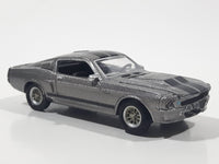 Greenlight Hollywood Gone In Sixty Seconds Movie Film '67 Ford Mustang Eleanor Metallic Grey Silver with Black Stripes Die Cast Toy Car Vehicle with Opening Hood