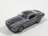 Greenlight Hollywood Gone In Sixty Seconds Movie Film '67 Ford Mustang Eleanor Metallic Grey Silver with Black Stripes Die Cast Toy Car Vehicle with Opening Hood