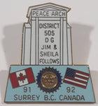 Rotary International Peace Arch District 505 91 92 Surrey B.C. Canada Enamel Metal Pin D G Jim & Sheila Follows