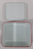 Christmas Present Gift Themed Red Tin Metal Container with Handles