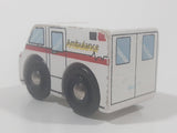 Ambulance White Wood Toy Vehicle