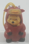 Disney Danglers Winnie The Pooh Dressed in a Red Bull Cow Costume 2 1/4" Tall Toy Figure