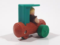 1993 McDonald's The Flintstones Barney Rubble Log Car Plastic Toy Vehicle 1 7/8" Long