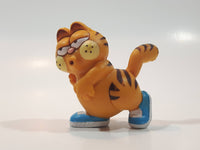 Vintage 1978 1981 United Features Syndicate Garfield Strolling in Blue Shoes 2 1/4" Tall PVC Toy Figure Made in Hong Kong